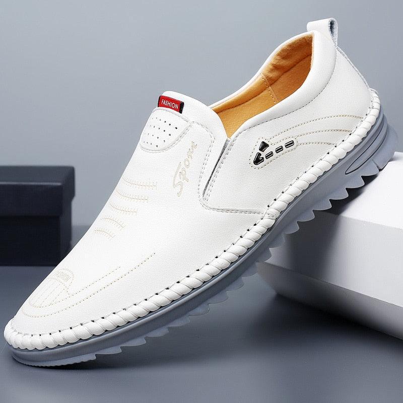 (Super Promoção) Sapato em Couro Mocassim Ortopédico