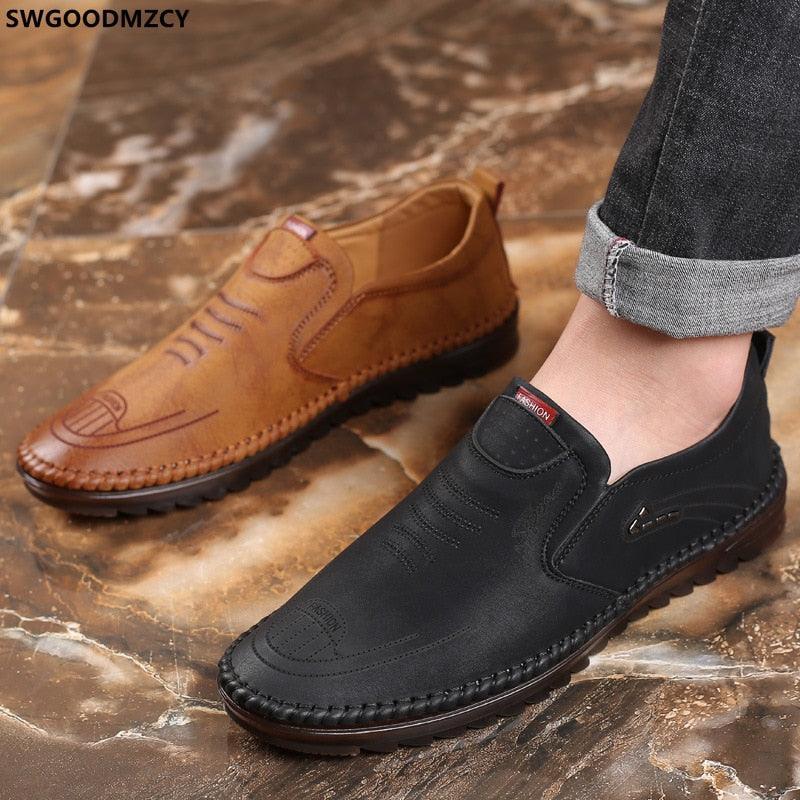 (Super Promoção) Sapato em Couro Mocassim Ortopédico